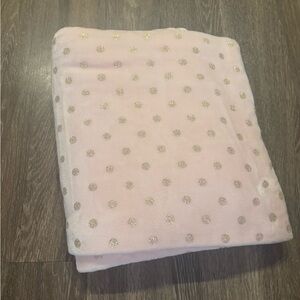 The Big One Pink Blanket with Gold Dots